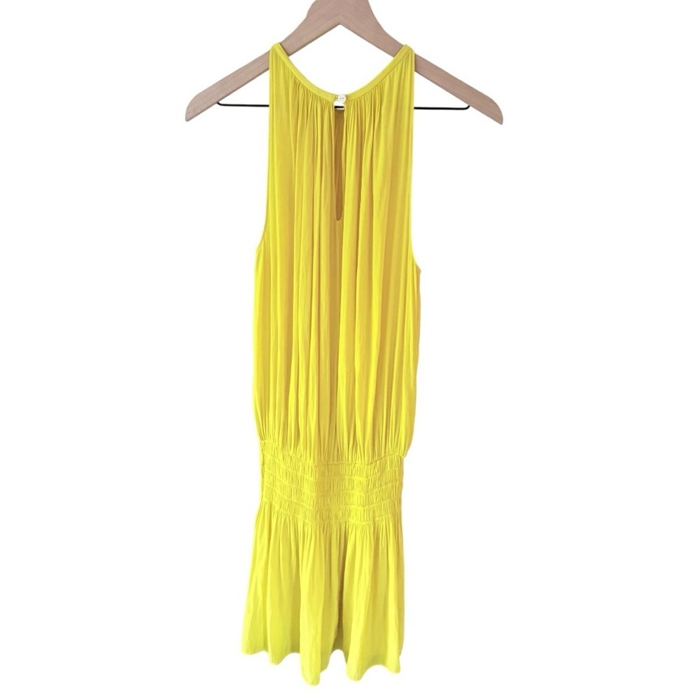 Ramy Brook Paris Yellow Sleeveless Drop-Waist Mini Dress size Medium - Picture 4 of 7